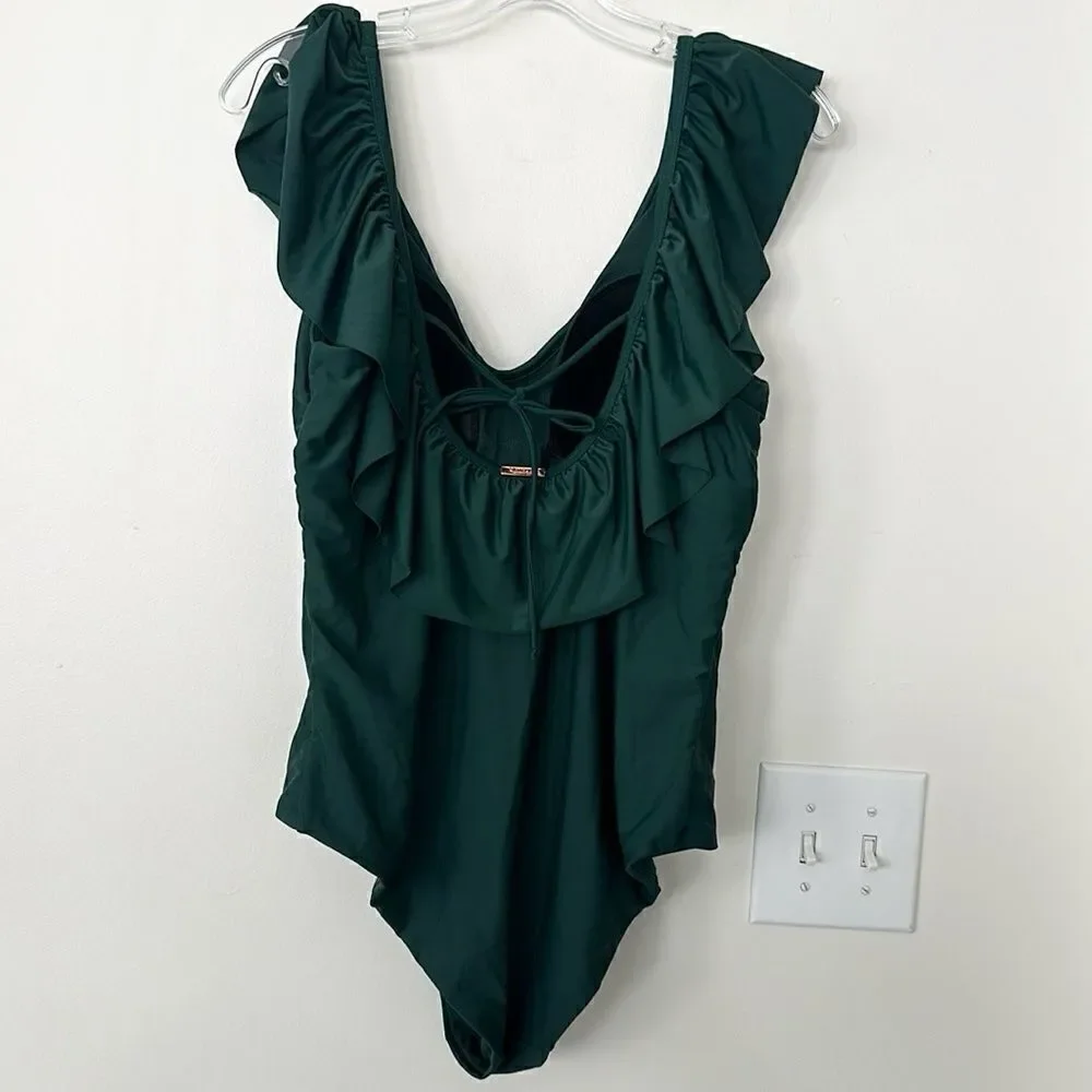 Raisins Curve Green One Pc Swimsuit 16W